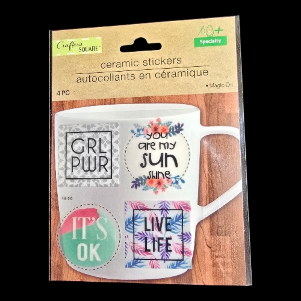 5 Pk Ceramic Sticker Mug Decals - Assorted Positive Designs - Picture 7 of 7